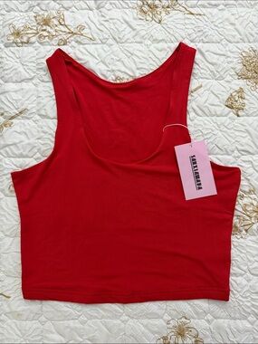 Bold Red Women's Cropped Tank Top by UNKNOWN